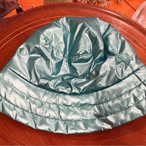 Anthropologie Teal Quilted Puffer Bucket Hat